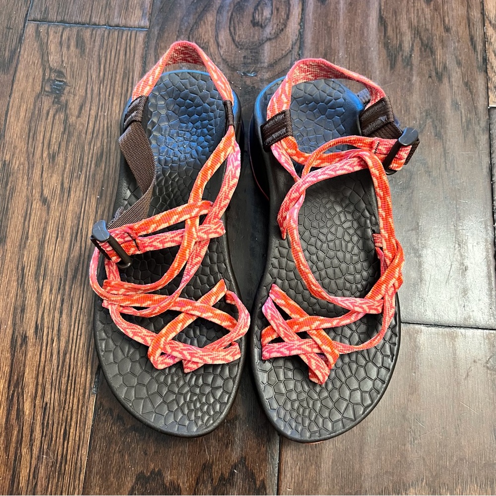 ZX2 Chaco with Toe Straps Orange Strappy Outdoor Sandals